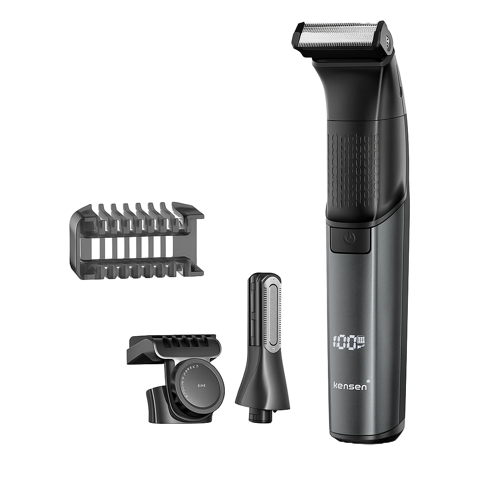 KENSEN 2-in-1 Dual-Sided Electric Trimmer Shaver Beard Body Razor Black