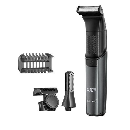 KENSEN 2-in-1 Dual-Sided Electric Trimmer Shaver Beard Body Razor Black
