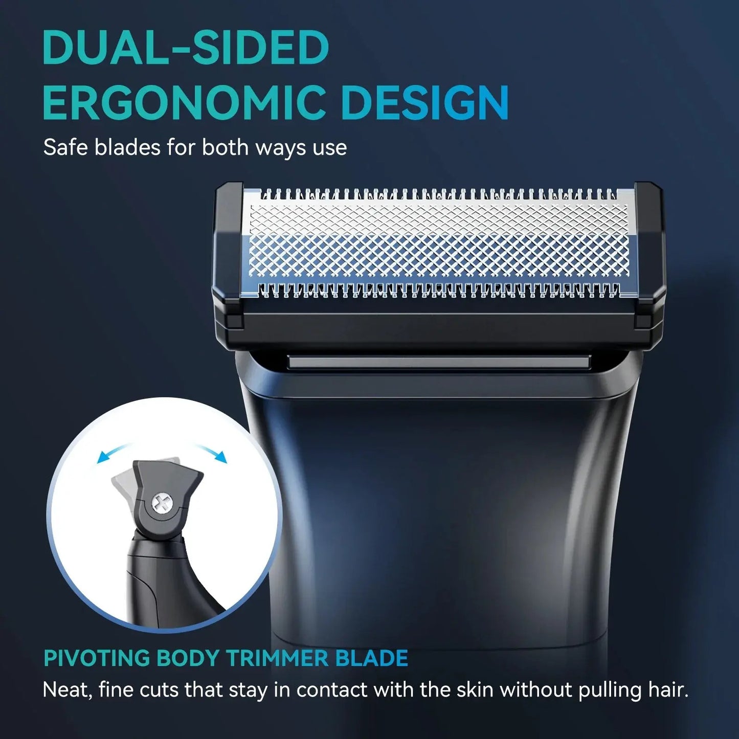 KENSEN 2-in-1 Dual-Sided Electric Trimmer Shaver Beard Body Razor Black