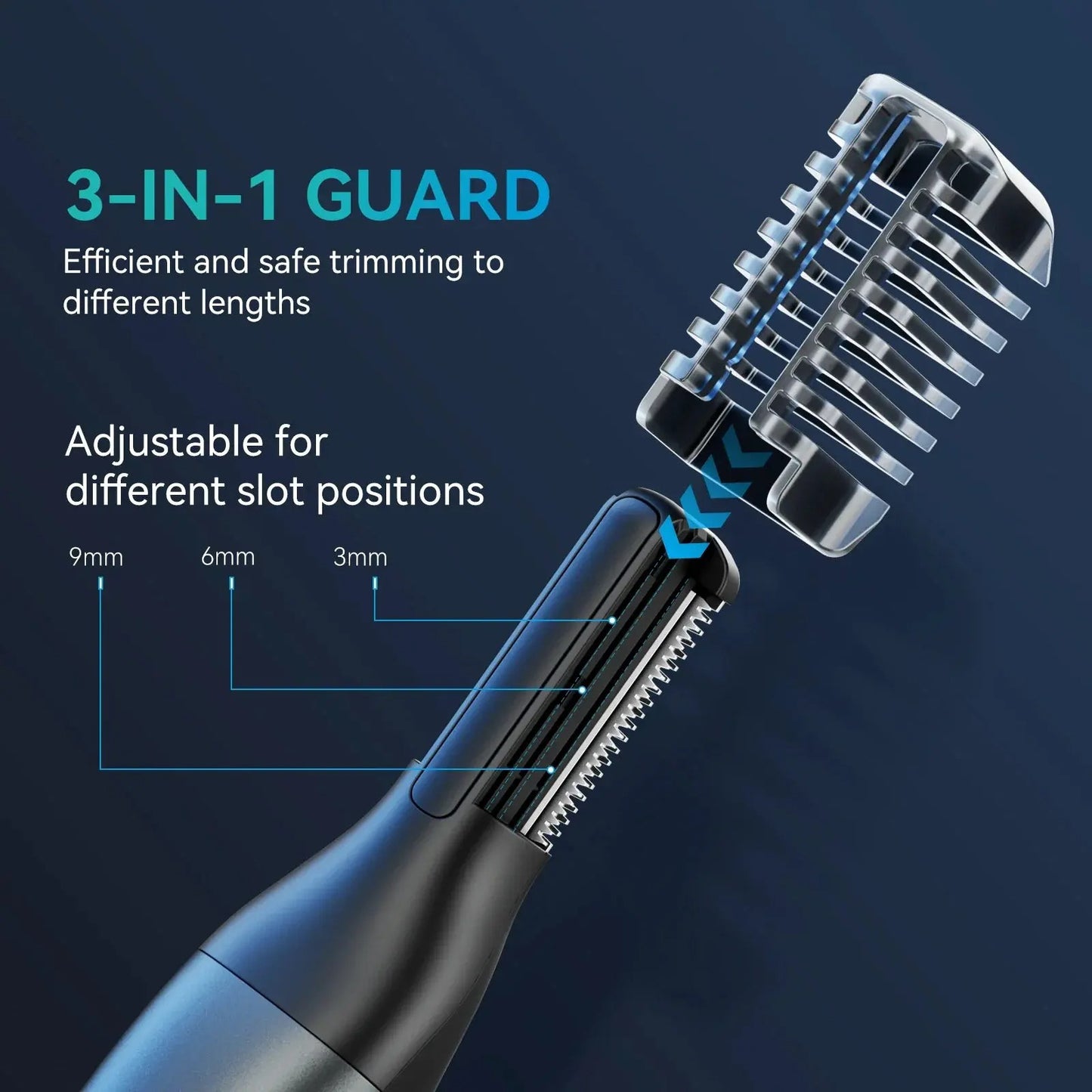 KENSEN 2-in-1 Dual-Sided Electric Trimmer Shaver Beard Body Razor Black